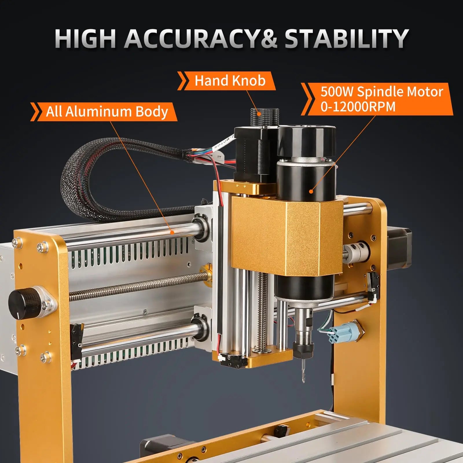 CNC Router 3018Pro Max 500W — Marco de Aluminio, Control GRBL Offline