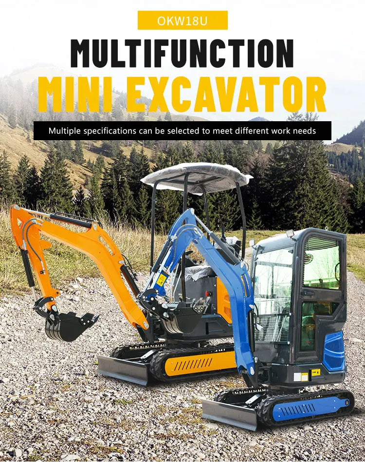 Mini Excavadora Diésel 1.8 ton — Multifuncional, Certificada CE