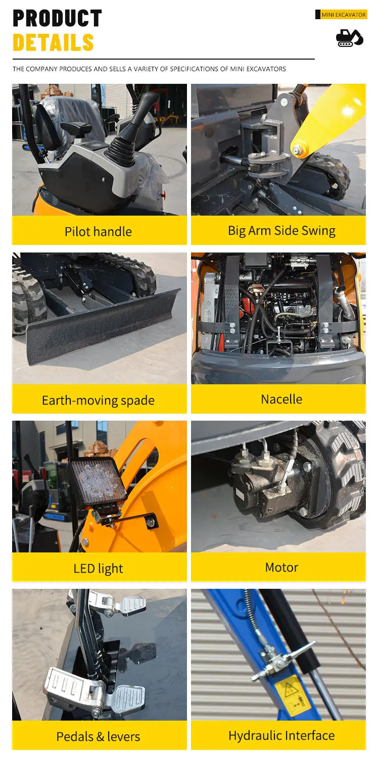 Mini Excavadora Diésel 1.8 ton — Multifuncional, Certificada CE