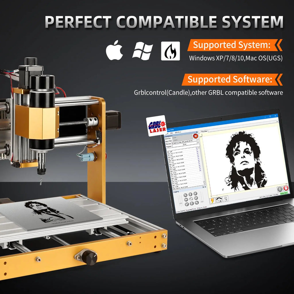CNC Router 3018Pro Max 500W — Marco de Aluminio, Control GRBL Offline