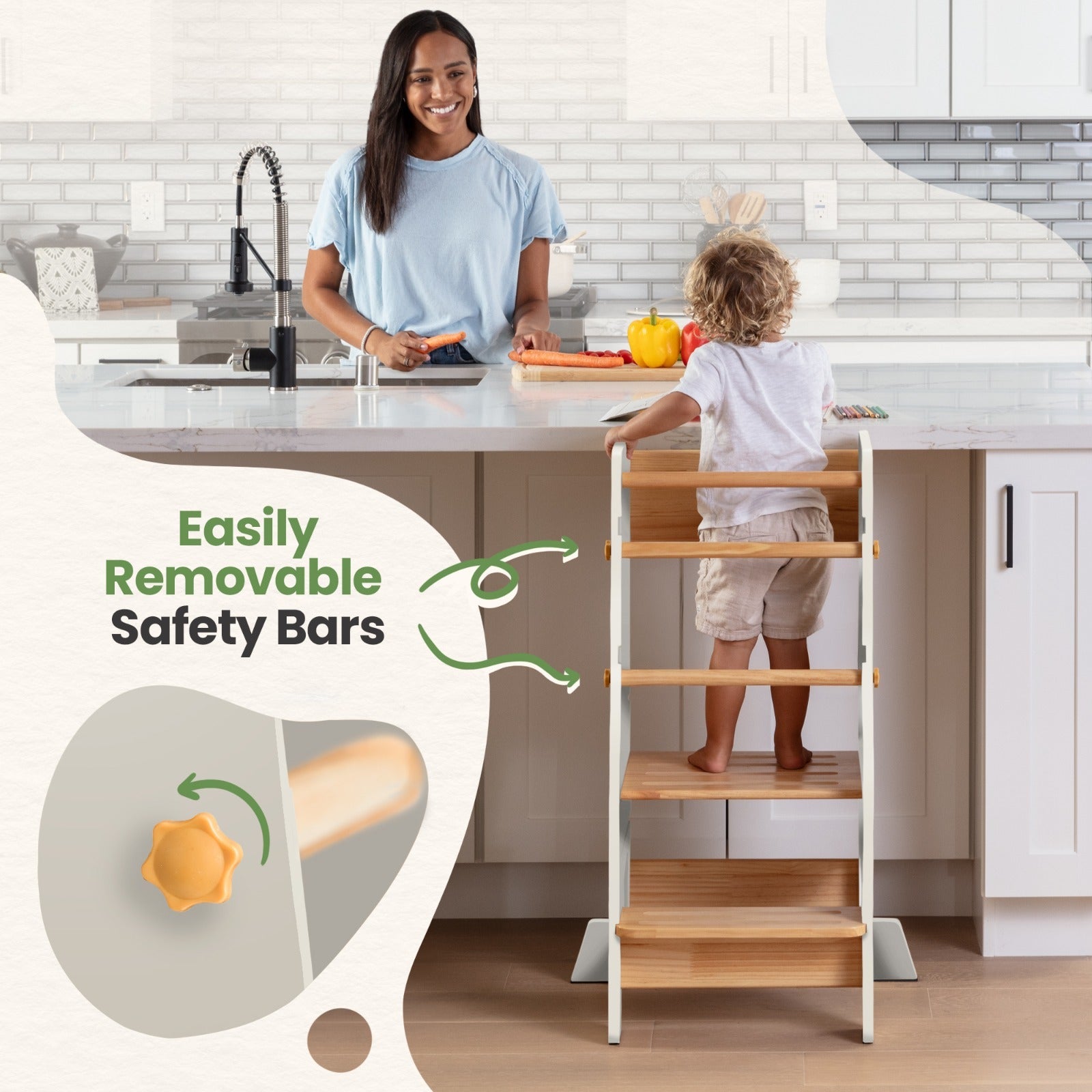 Montessori Toddler Tower - Adjustable Kitchen Stool Helper