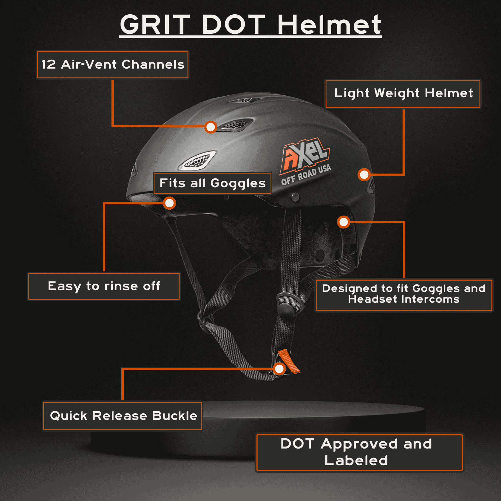 GRIT D.O.T. – Casco Certificado para Moto | DOT Certified Motorcycle Helmet