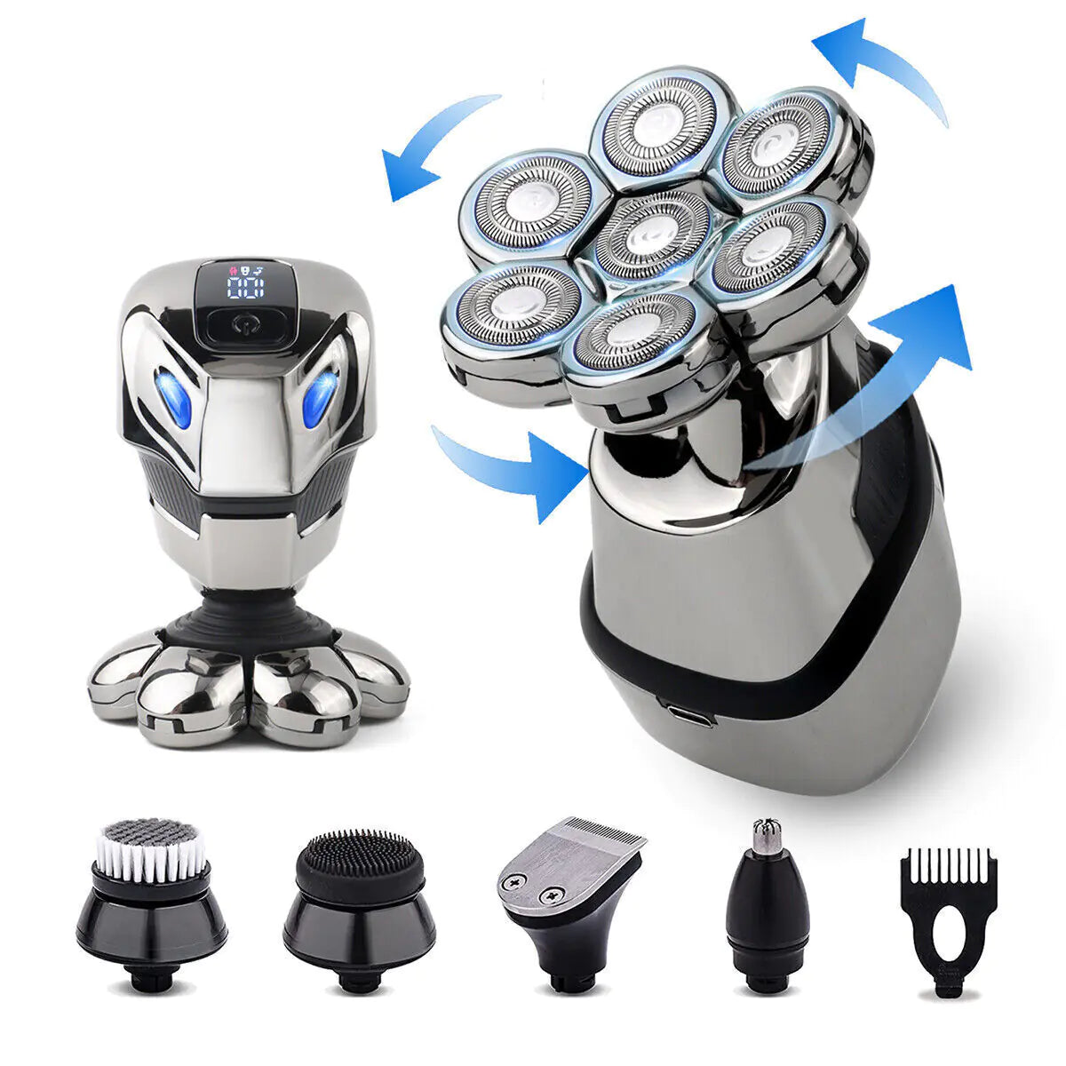 Afeitadora 7D Inalámbrica 5 en 1 | 7D Cordless Shaver 5-in-1 for Men
