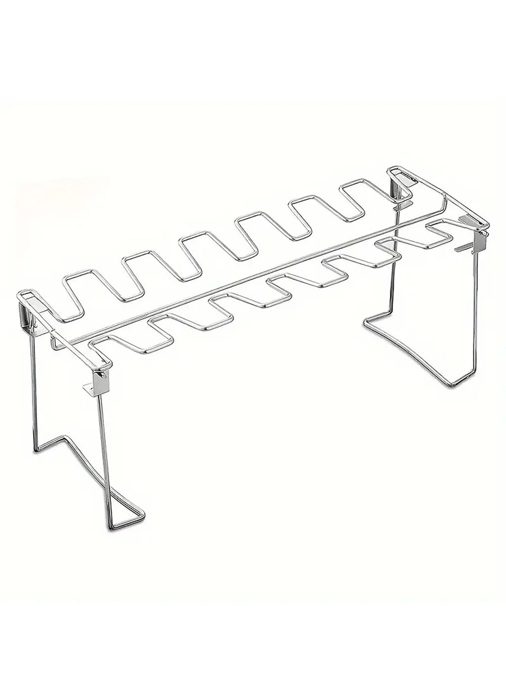 Chicken Leg Rack for Grill with Drip Tray- 14 Slots Chicken Wing Rack- Premium Stainless Steel Chicken Drumstick Rack for Smoker