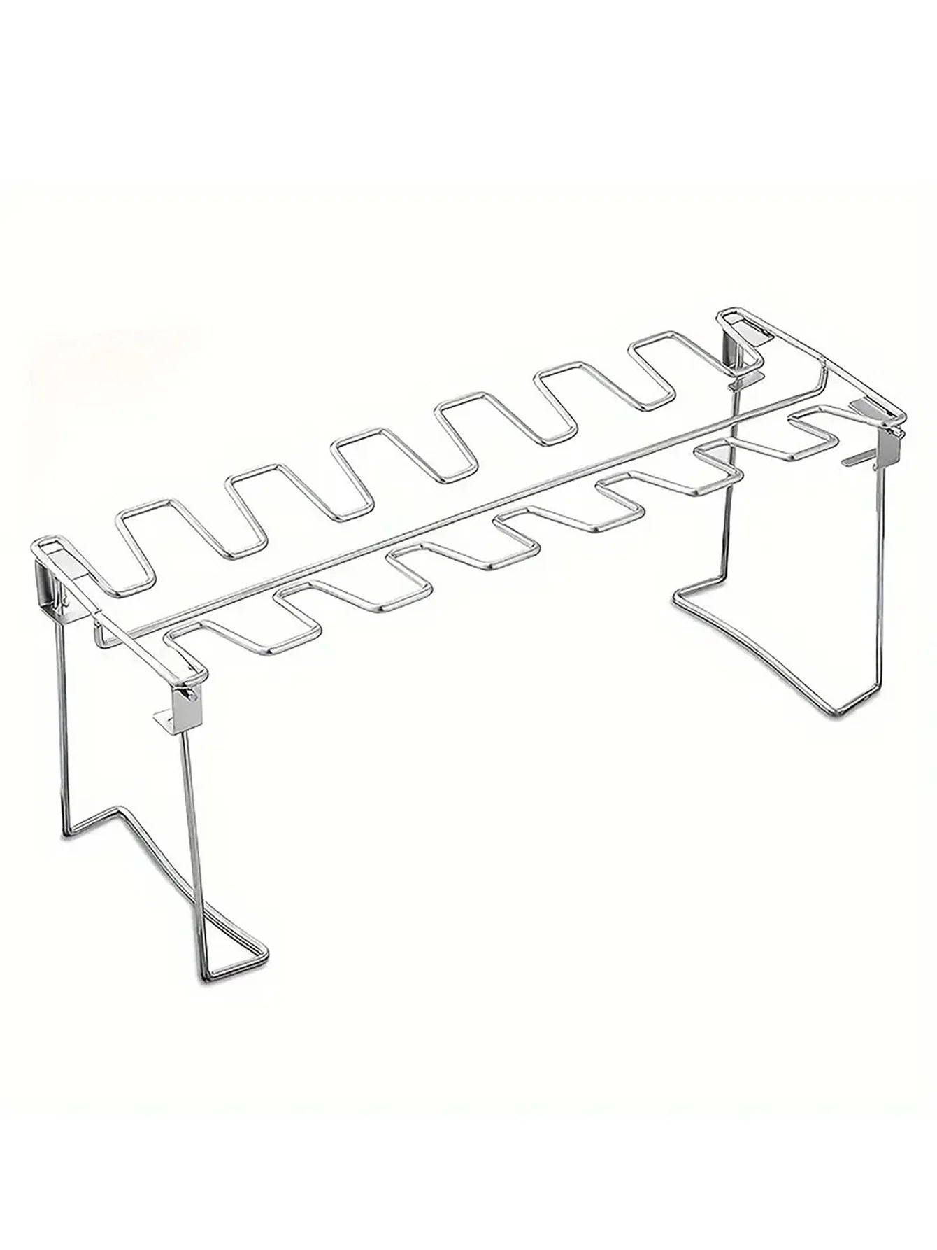 Chicken Leg Rack for Grill with Drip Tray- 14 Slots Chicken Wing Rack- Premium Stainless Steel Chicken Drumstick Rack for Smoker
