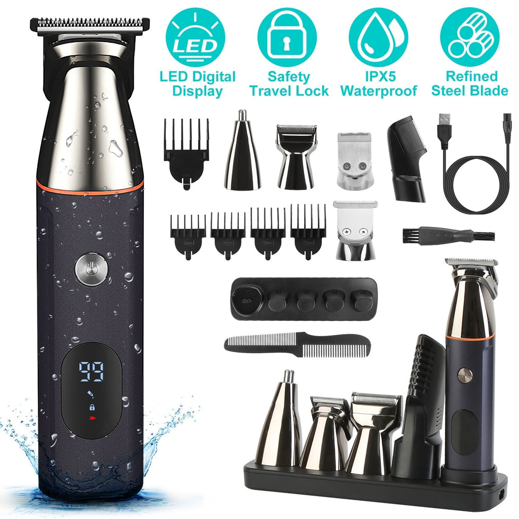 Trimmer Eléctrico 5 en 1 para Hombre — Impermeable IPX5, Inalámbrico
