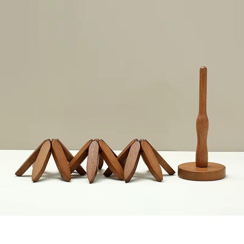 4PCS Tree Design Stand Bamboo Wooden Trivets Decorative anti Scald Heat Resistant Table Mat Coaster Wood Placemats Pot
