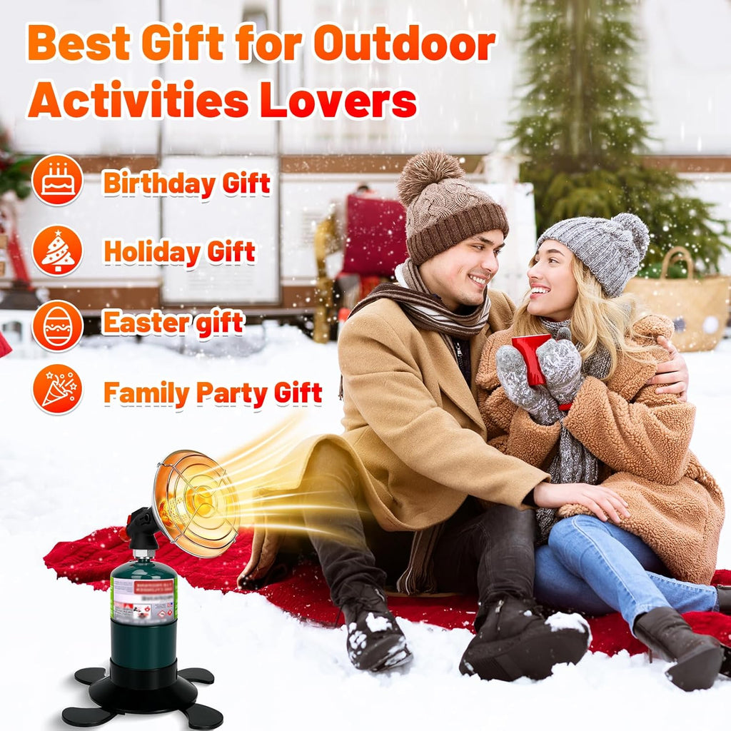 Portable Propane Heater for Camping, Outdoor Small Space Patio Gas Heater | Cordless Heater with Foldable Tank Holder, Fast Radiant Warmth for Ventilated Tents, Winter Hiking, Ice Fishing, Hunting