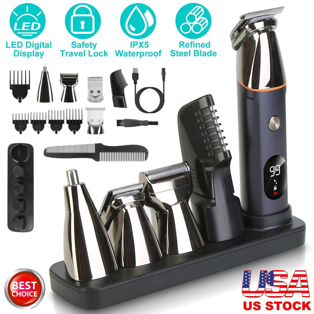 Trimmer Eléctrico 5 en 1 para Hombre — Impermeable IPX5, Inalámbrico