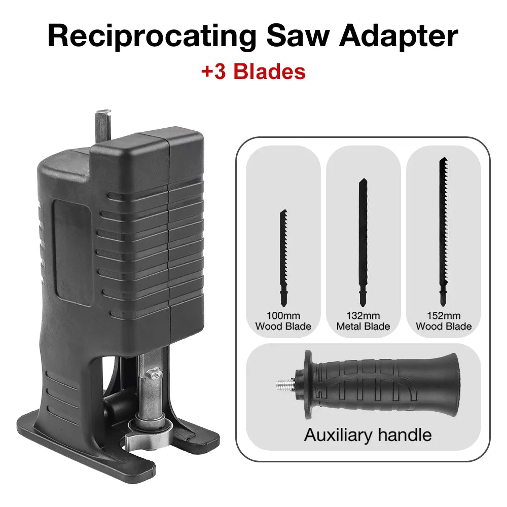 3/9Pcs Multipurpose Reciprocating Saw Adapter Kit Portable Electric Jig Saw for Cutting Wood/Pvc/Metal Home DIY Woodworking Tool