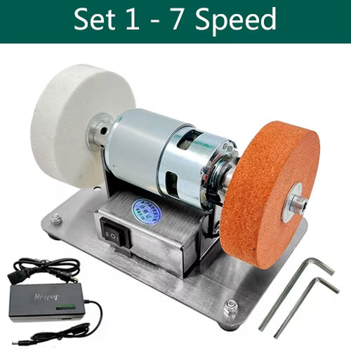 110V/220V Small Grinding Machine 100W Table Grinding Coarse and Fine Double Grinding Wheels Household Electric Grinding Polishin