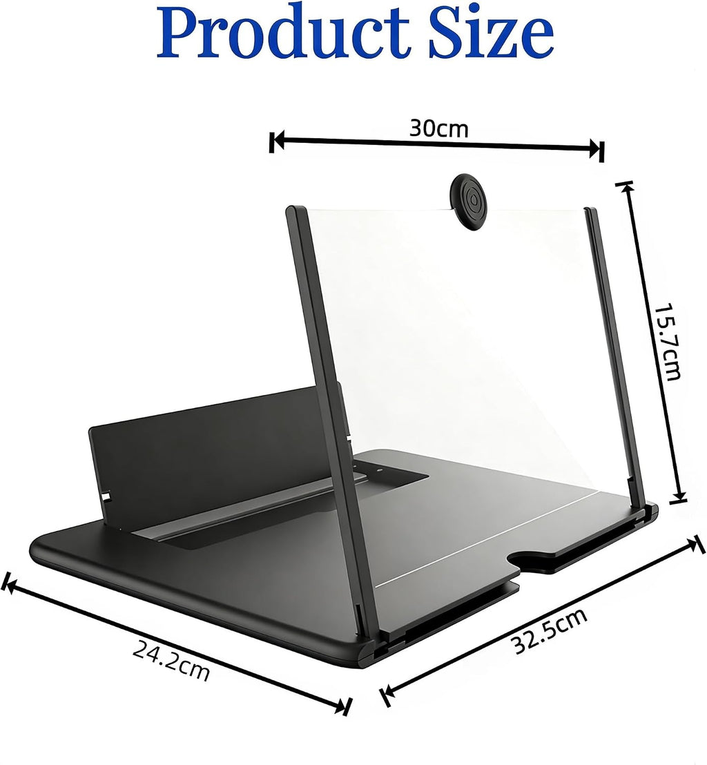 16-Inch Black Foldable Phone Screen Magnifier for Movies & Gaming