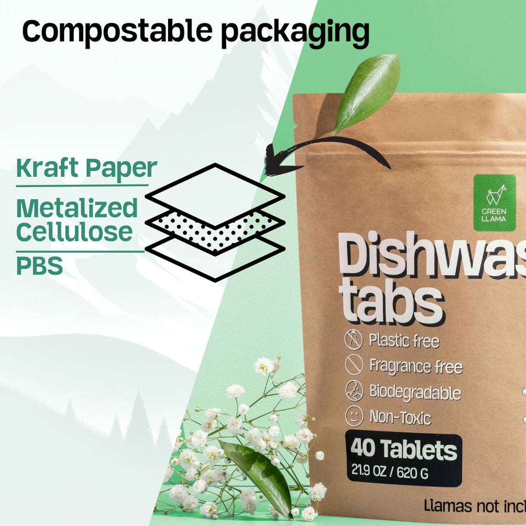 Pastillas para Lavavajillas EWG Verified™ Sin PVA — Limpieza Pura (20/40 uds) | Green Llama