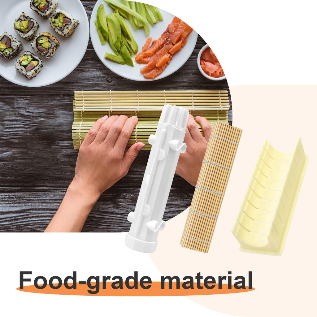 Sushi Making Kit, Food Grade Sushi Bazooka, Sushi Maker, Bamboo Sushi Rolling，For Beginners & Hobbyists - Craft Rolls with Rice, Vegetables, Meat