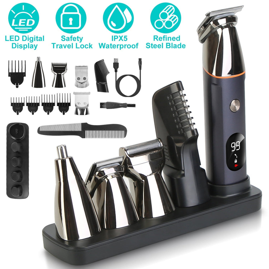Trimmer Eléctrico 5 en 1 para Hombre — Impermeable IPX5, Inalámbrico