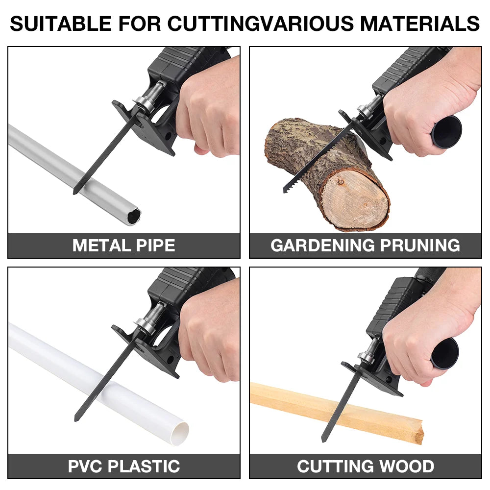 3/9Pcs Multipurpose Reciprocating Saw Adapter Kit Portable Electric Jig Saw for Cutting Wood/Pvc/Metal Home DIY Woodworking Tool