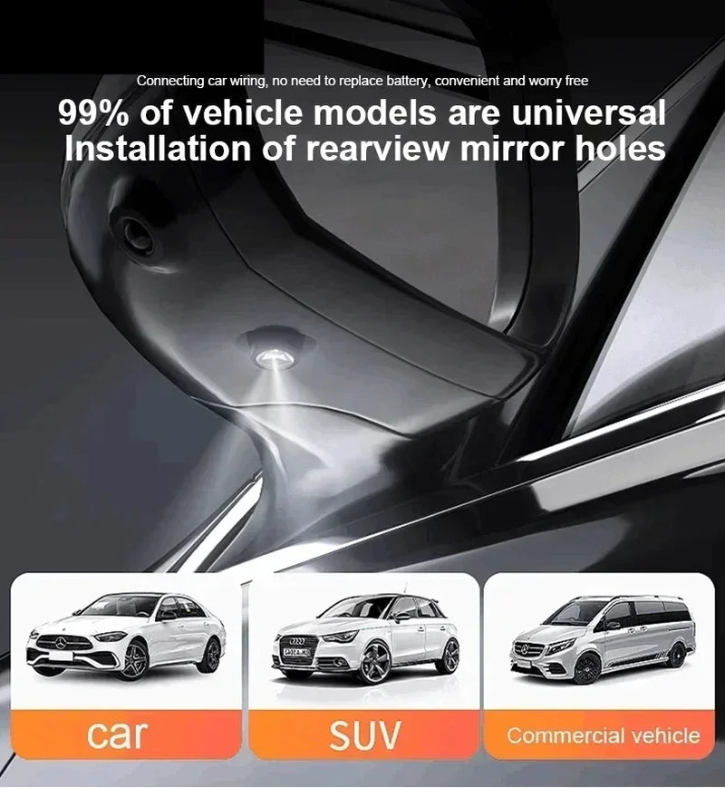 1Pair Car Angel Wings Welcome Light Dynamic Rearview Mirror Carpet Light Led Ambient Light Decorative Atmosphere 12V Universal
