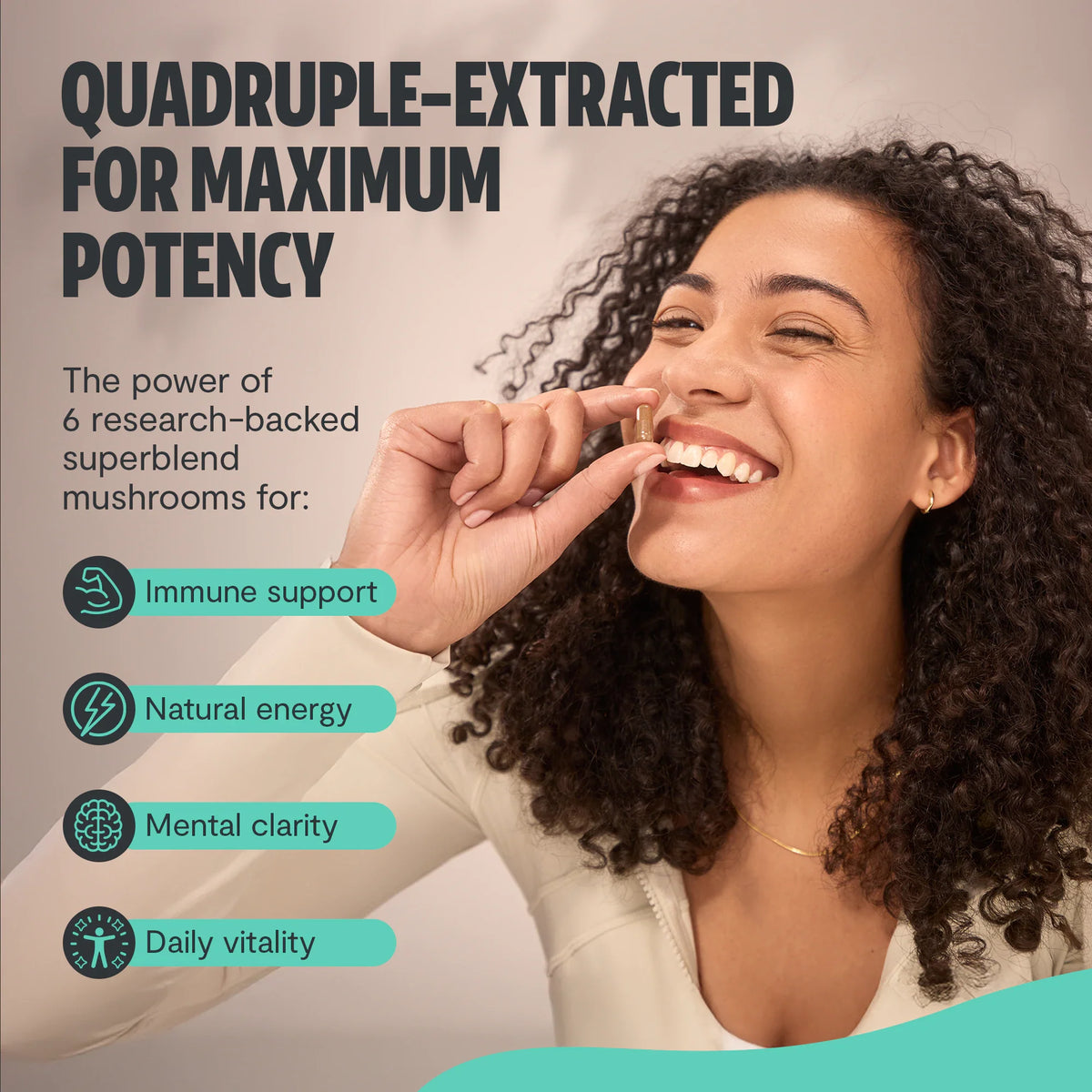 Suplemento de Hongos Orgánico — 6 Hongos | Organic Mushroom Complex Capsules