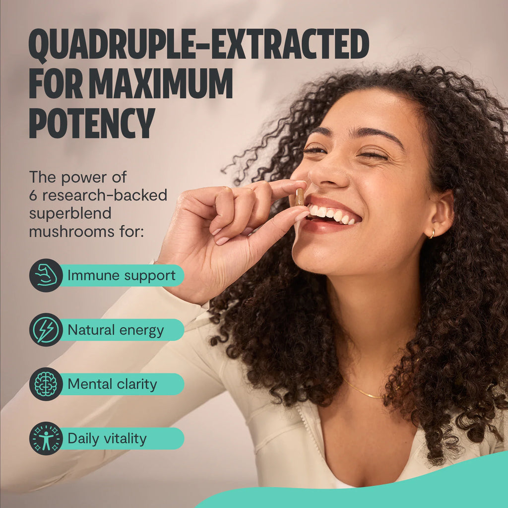 Suplemento de Hongos Orgánico — 6 Hongos | Organic Mushroom Complex Capsules