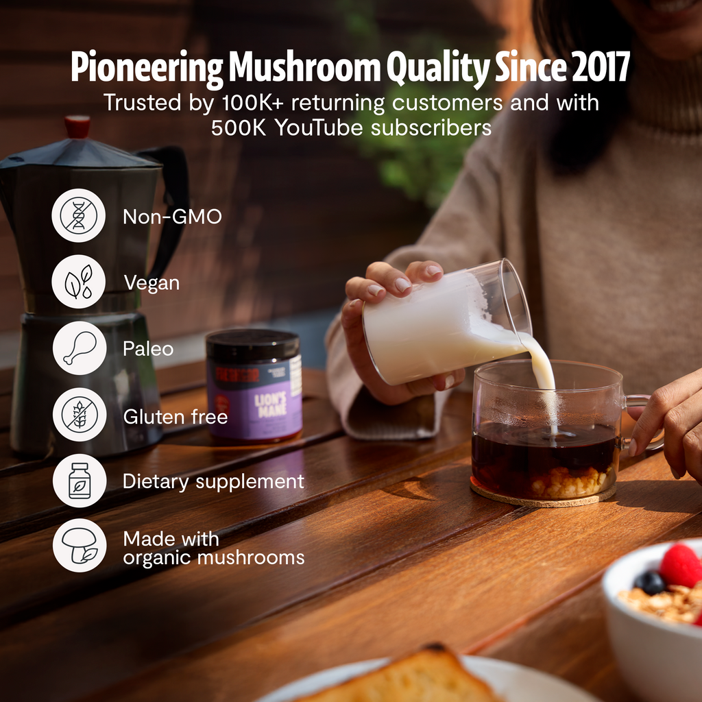 Suplemento de Hongos Orgánico — 6 Hongos | Organic Mushroom Complex Capsules