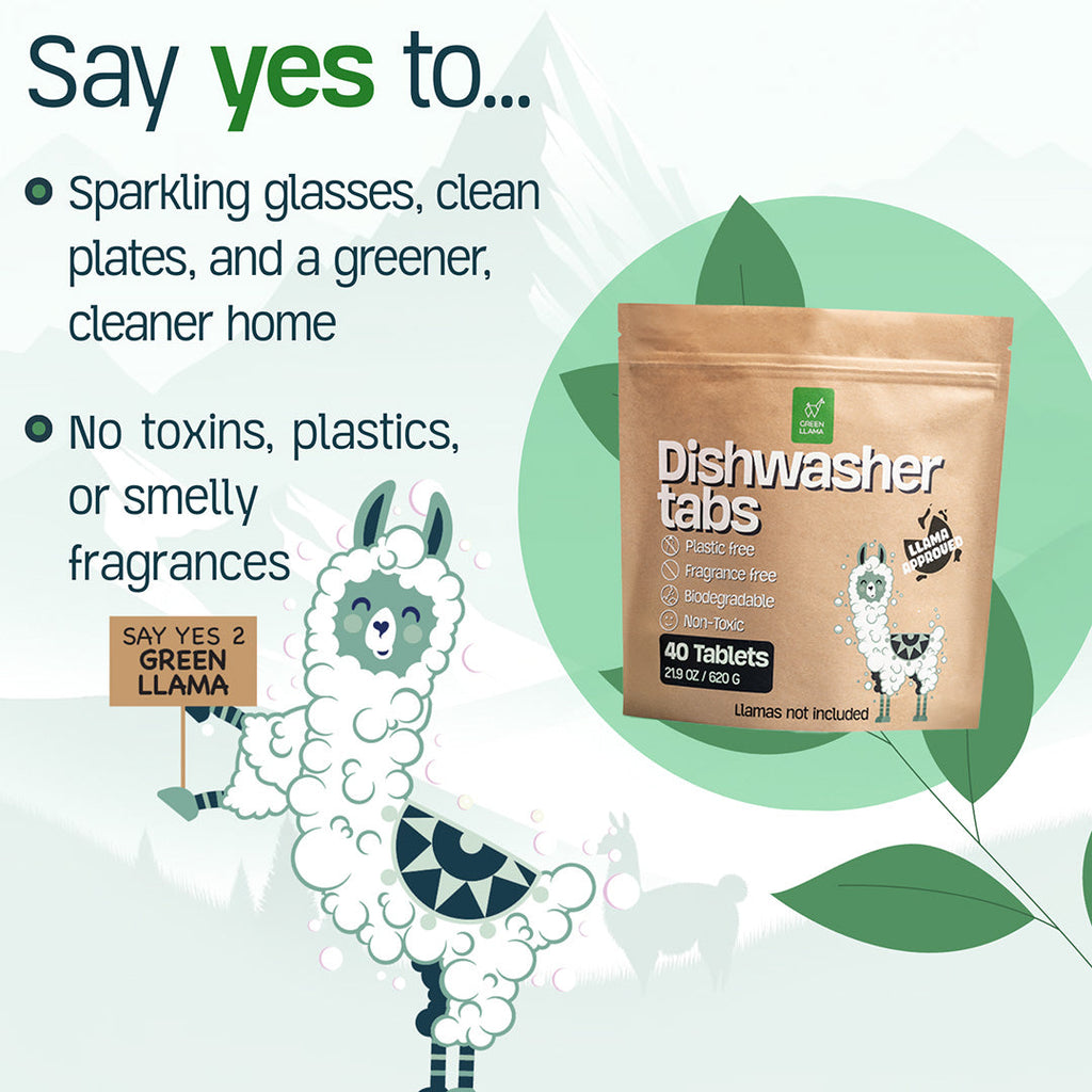 Pastillas para Lavavajillas EWG Verified™ Sin PVA — Limpieza Pura (20/40 uds) | Green Llama