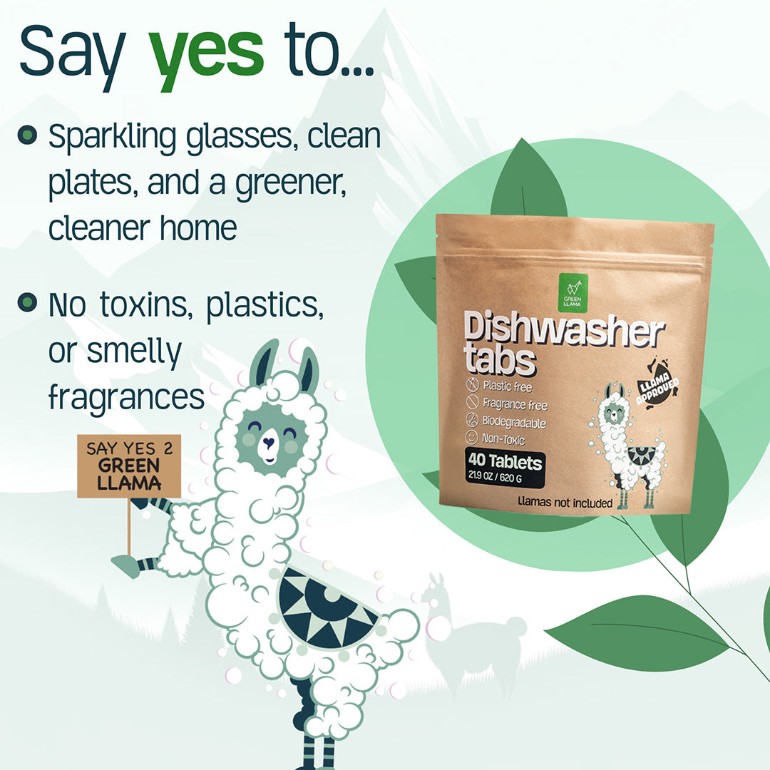 Pastillas para Lavavajillas EWG Verified™ Sin PVA — Limpieza Pura (20/40 uds) | Green Llama