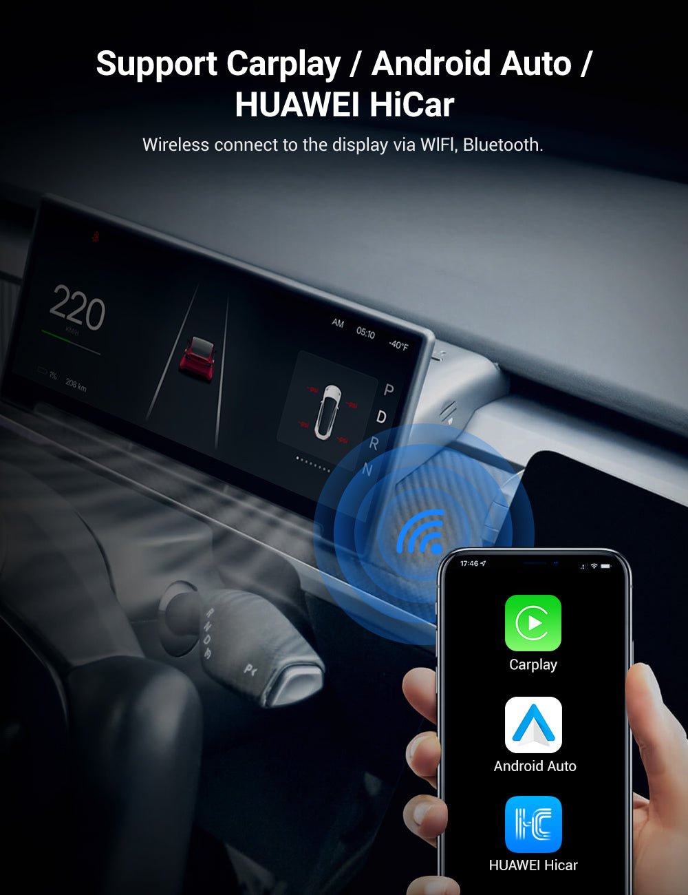 TESERY F9 Pro | Pantalla Dashboard con CarPlay & Android Auto para Tesla Model 3/Y