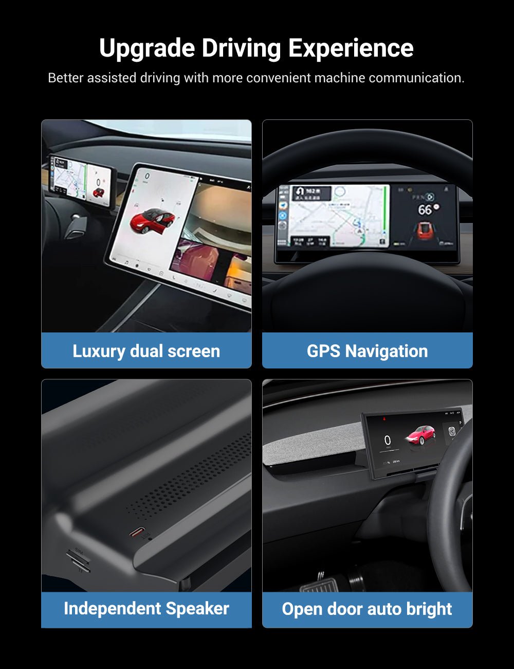 TESERY F9 Pro | Pantalla Dashboard con CarPlay & Android Auto para Tesla Model 3/Y