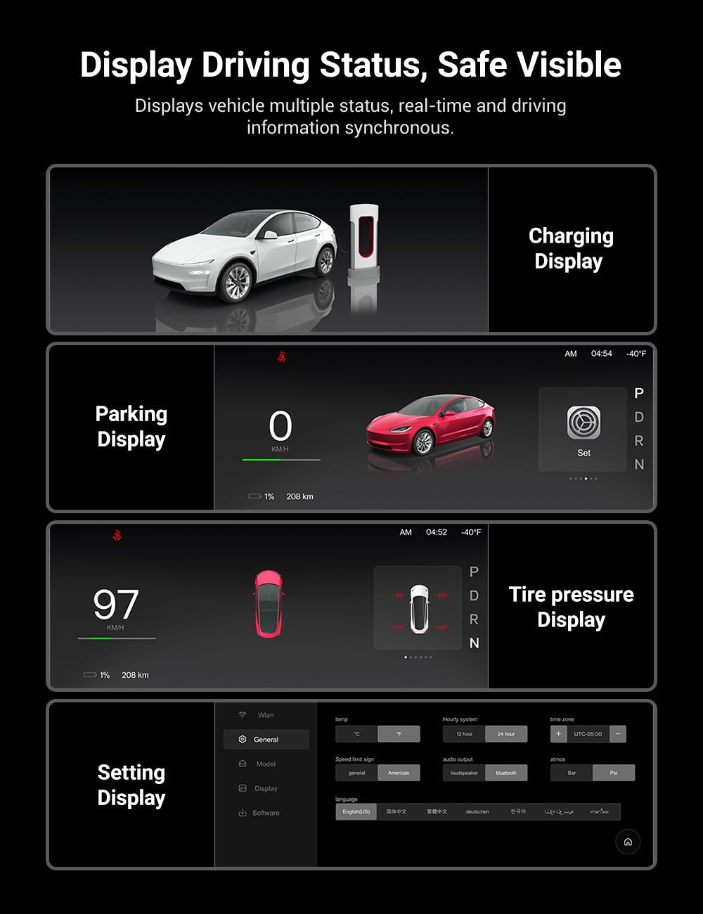 TESERY F9 Pro | Pantalla Dashboard con CarPlay & Android Auto para Tesla Model 3/Y